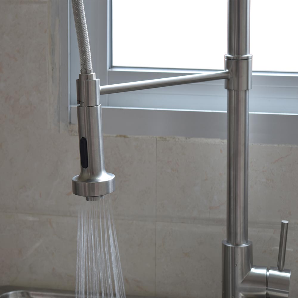 Stainless Steel Commercial Style Pre Rinse Kitchen Faucet With