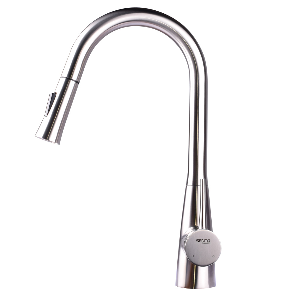 Stainless Steel Sleek Kitchen Faucet With Sprayer Stainless Steel Faucets
