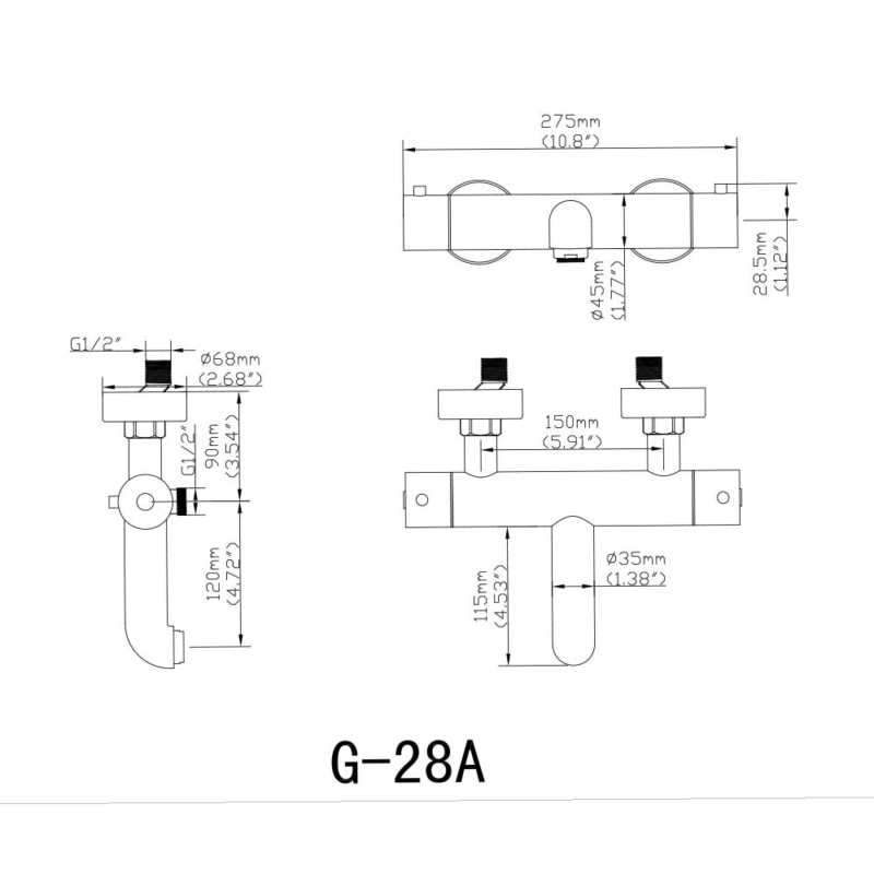 size of High quality thermostatic bath shower mixer