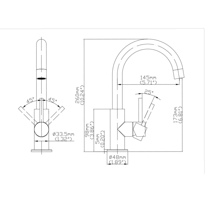 SS316 stainless steel kitchen faucet