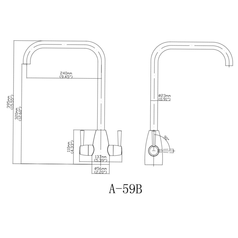 size of best two handle kitchen faucet