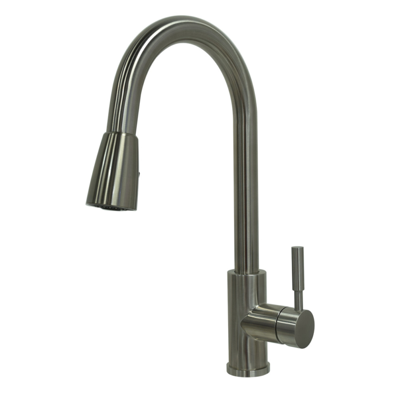 stainless steel pull down kitchen faucet with pause function sprayer