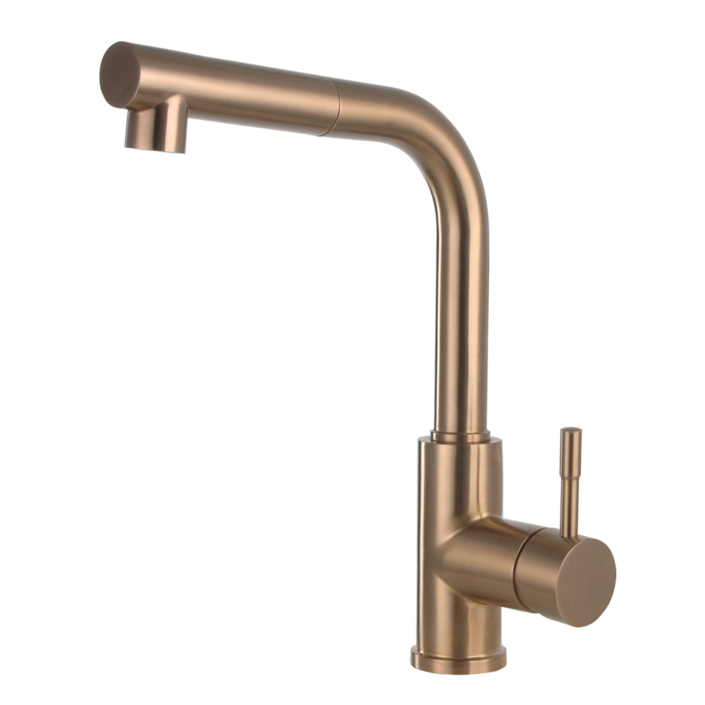 Rose gold kitchen faucet with pull down sprayer Stainless steel faucets