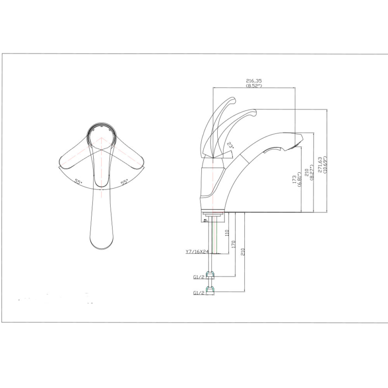 size of best low arc pullout kitchen faucet