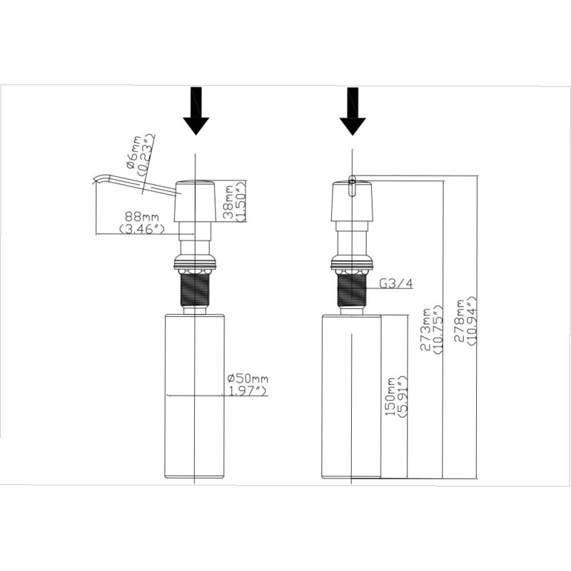 kitchen soap dispenser pump