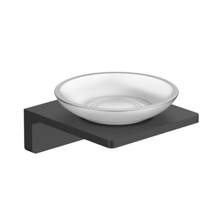 wall mounted matte black soap dish