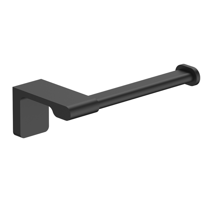 Square matte black toilet roll holder