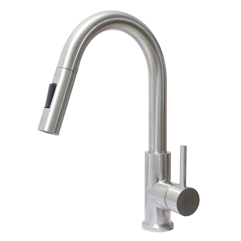 Single handle pull down sprayer kitchen faucet