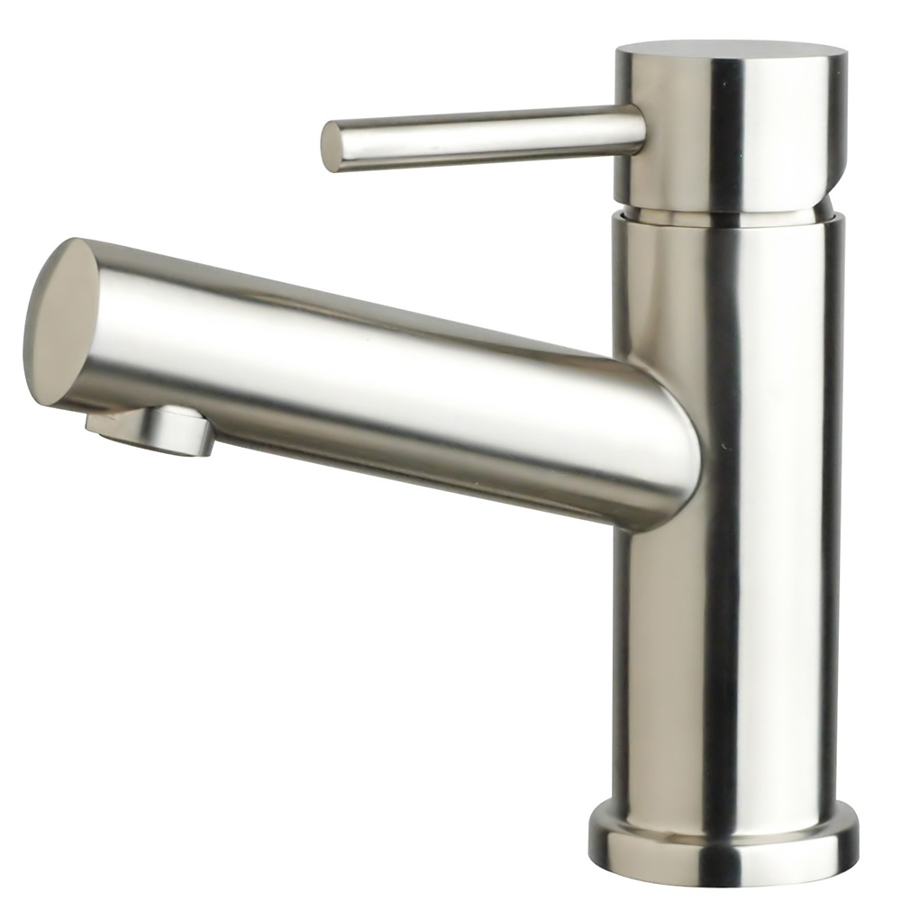 Dolcetto single hole bathroom sink faucet, stainless steel, brushed, bristol sink