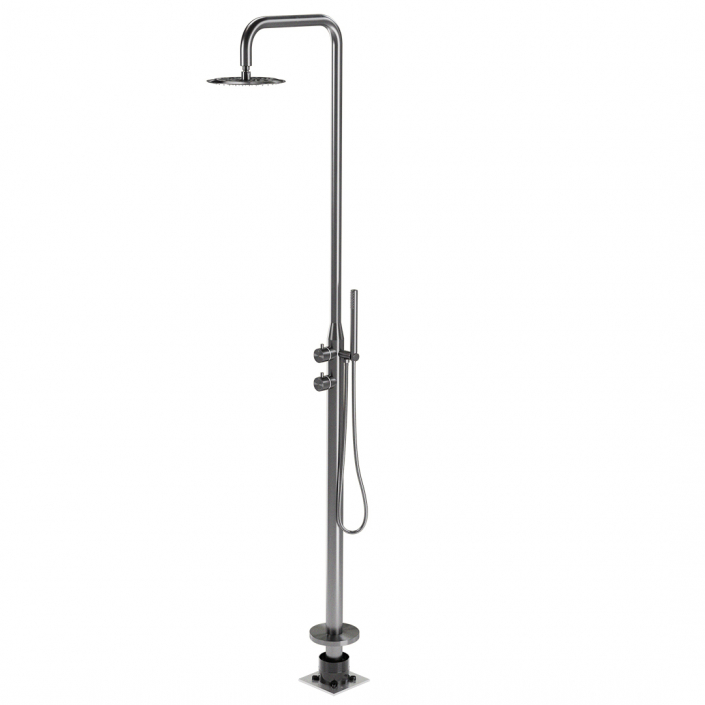 external shower 316 stainless steel with hot water, rain shower and hand shower