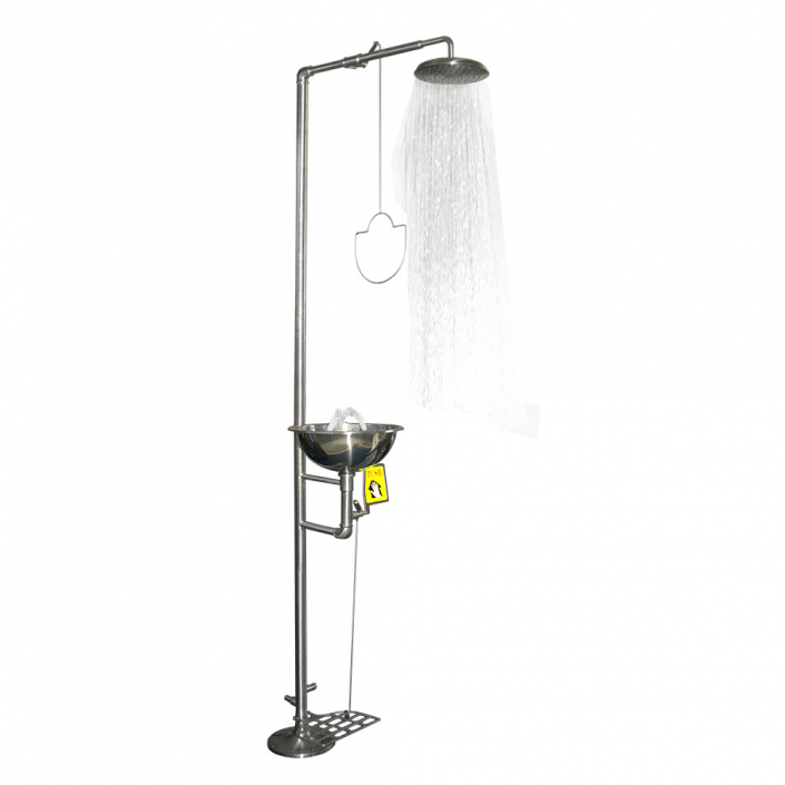 stainless steel safety shower and eye washer