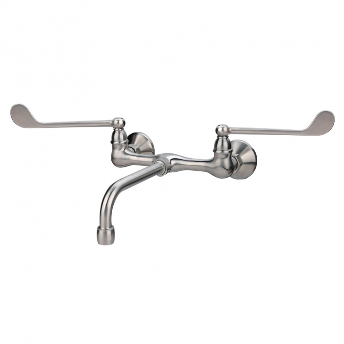 Stainless Steel Backsplash Mount surgical sink faucet wrist action handles