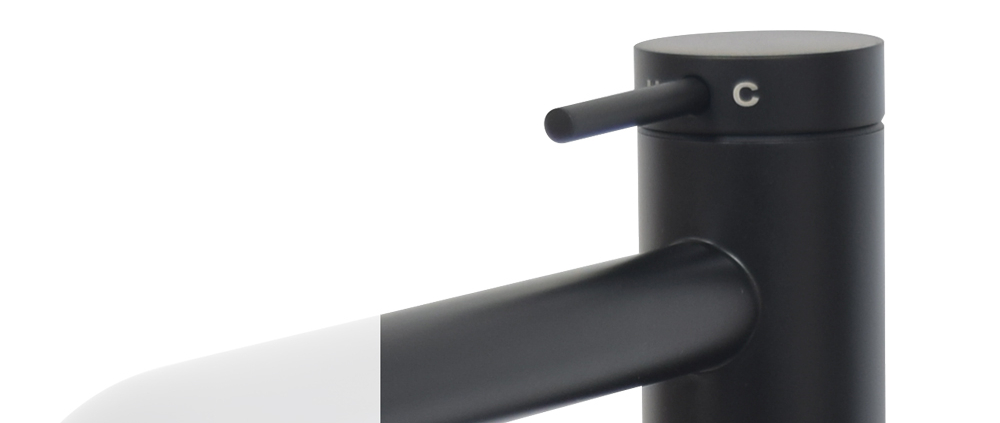 ultraminimal 316 stainless steel washbasin faucet in matte black