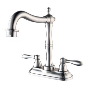 stainless steel Victorian double handle 4 inch centerset kitchen faucet