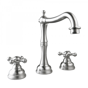 8 in widespread traditional kitchen faucet with crosshead handles made of solid stainless steel