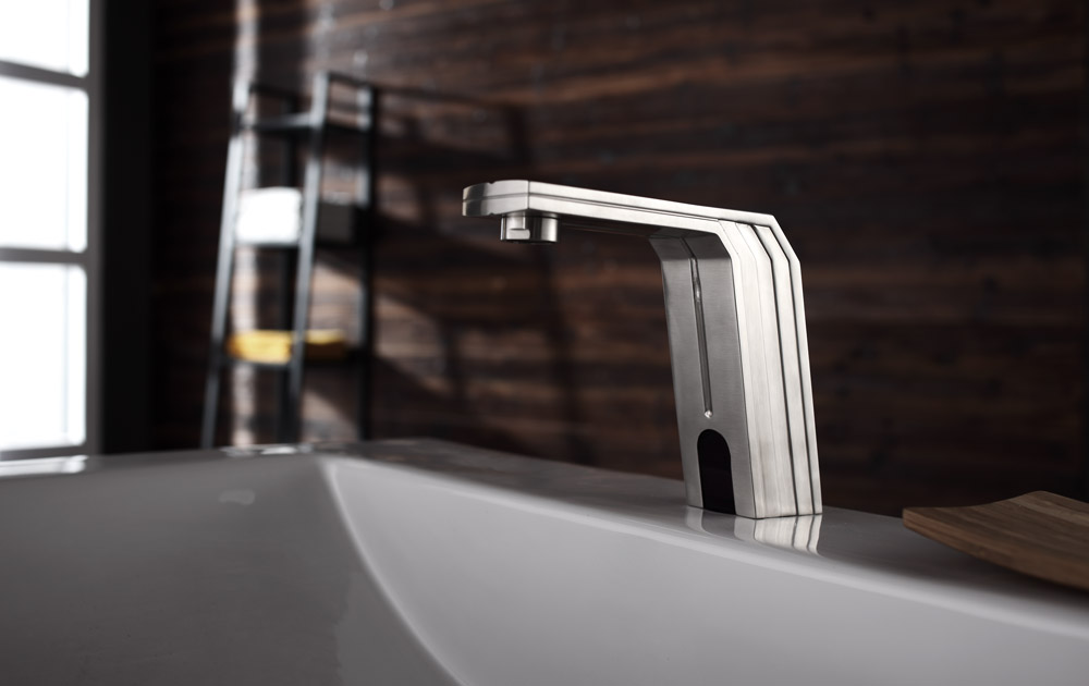 high end commercial lavatory touchless sensor faucet, stainless steel