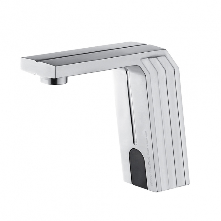 dec mounted commercial lavatory touchless sensor faucet, stainless steel