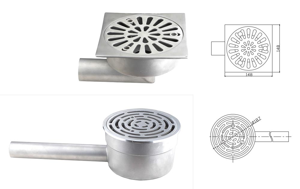 heavy duty stainless steel floor drains for prison
