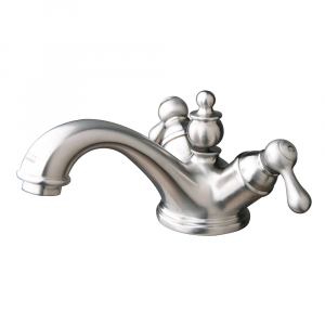 low arc two handles one hole traditional lavatory sink faucet, spot free stainless steel