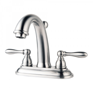 middle arc two handles 4 in centerset bathroom sink faucet, solid stainless steel