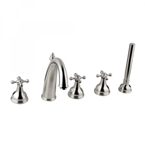 luxury Roman widespread bathtub mixer tap with hand shower